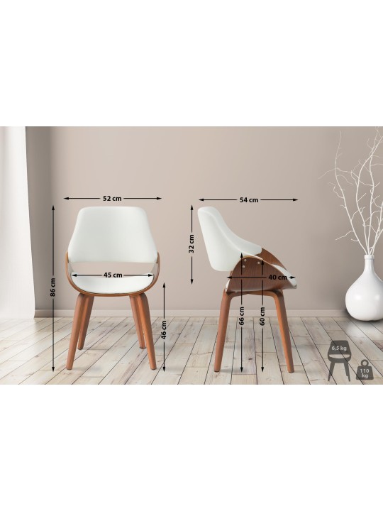 Vangale műbőr étkezőszék, dió/fehér Vangale műbőr étkezőszék, dió/fehér