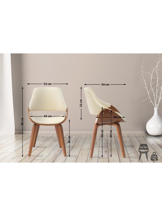 Vangale műbőr étkezőszék, dió/krém