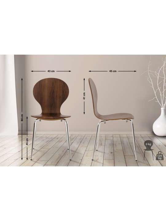 2 db Diego látogatói szék készlet, dió