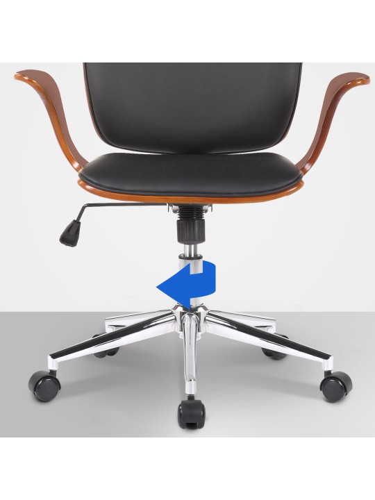 Burbank műbőr irodai szék, dió/fekete