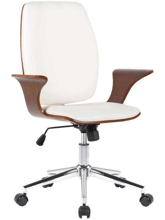 Burbank műbőr irodai szék, dió/fehér