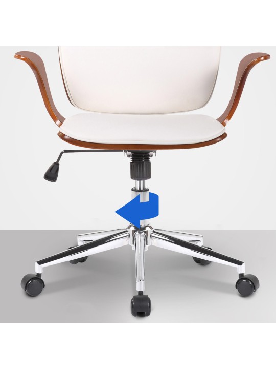 Burbank műbőr irodai szék, dió/fehér