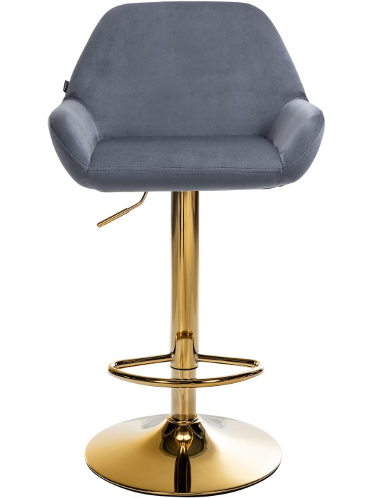 2 db-os bárszék Braga arany bársony készlet, sötétszürke