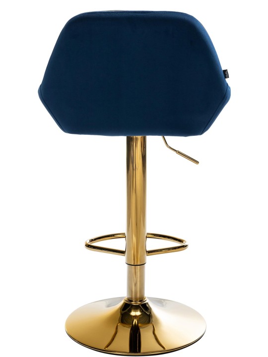 2 db-os bárszék Braga arany bársony készlet, kék