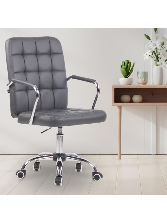 Terni műbőr irodai szék, szürke