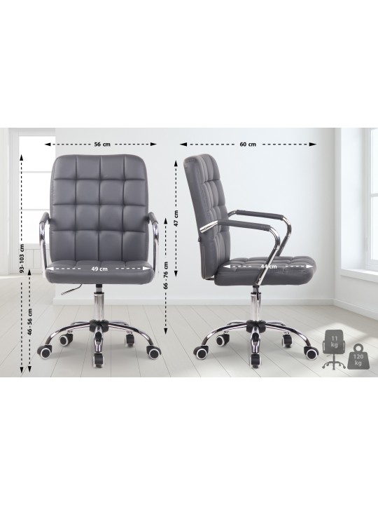 Terni műbőr irodai szék, szürke