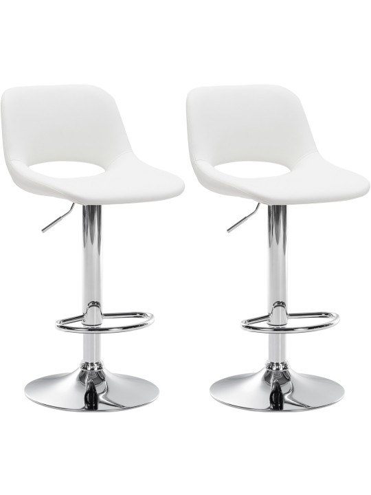 2 db bárszék szett Camden műbőr króm, fehér 2 db bárszék szett Camden műbőr króm, fehér