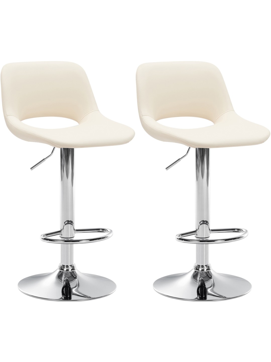 2 db bárszék szett Camden műbőr króm, krém