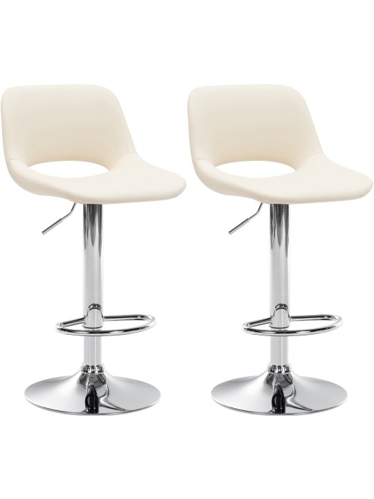 2 db bárszék szett Camden műbőr króm, krém
