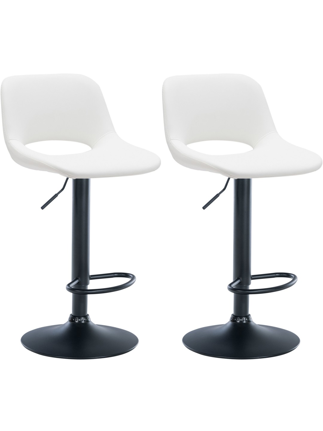 2 db bárszék Camden műbőr készlet, fehér