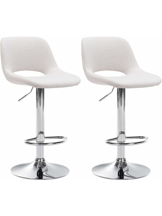 2 db bárszék szett Camden szövet króm, krém