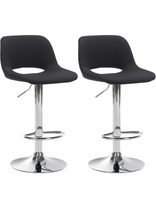 2 db bárszék szett Camden szövet króm, fekete