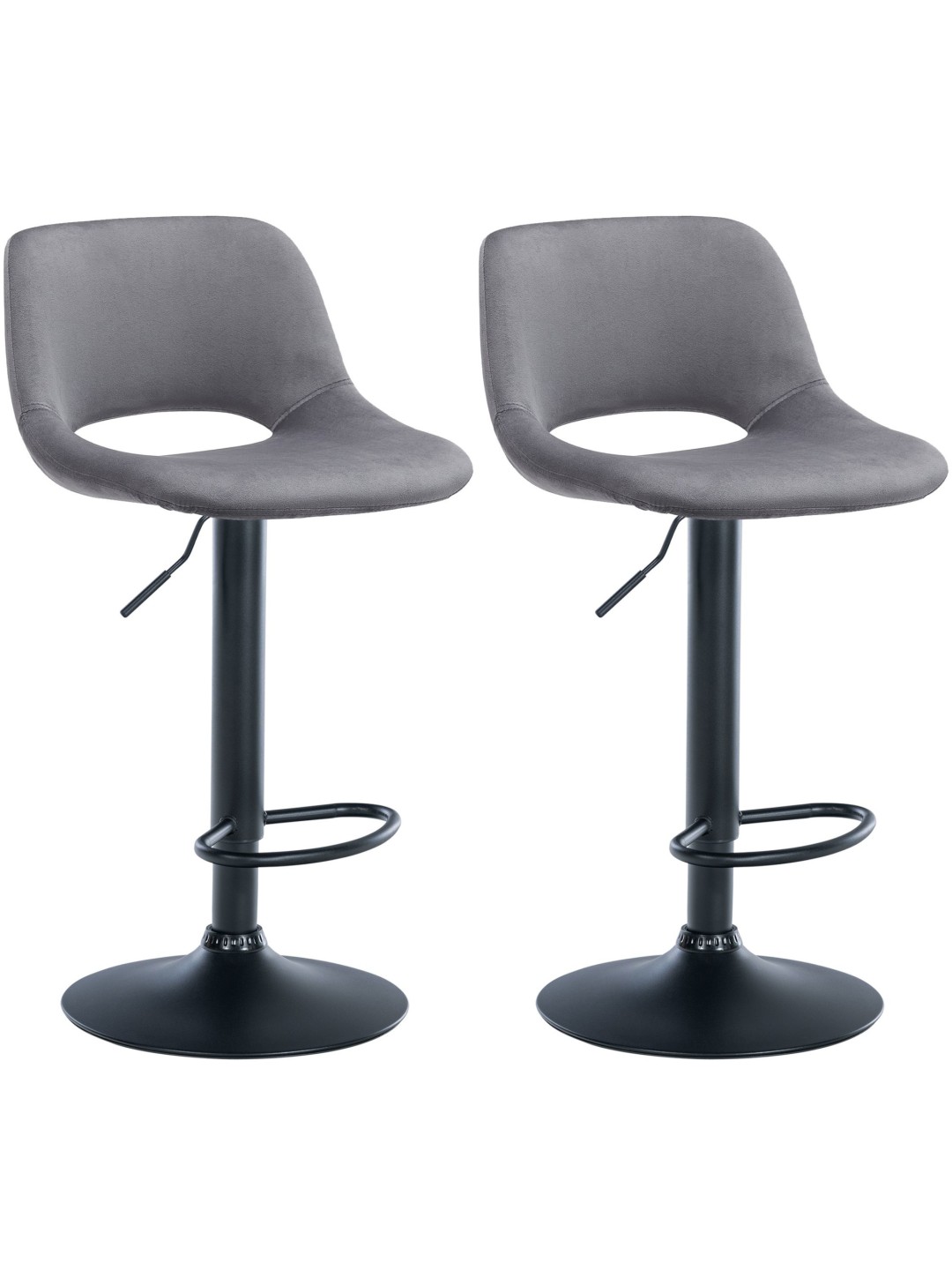 2 db bárszék szett Camden bársony, sötétszürke