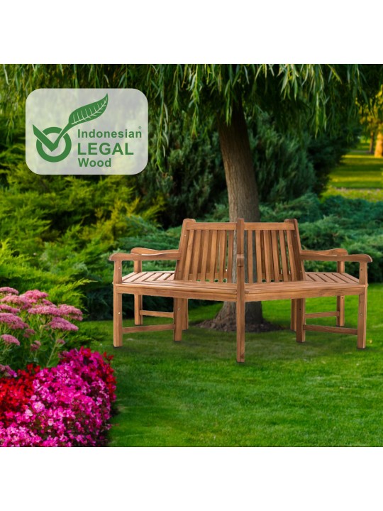 Sonja fapad karfával 200 cm, teak