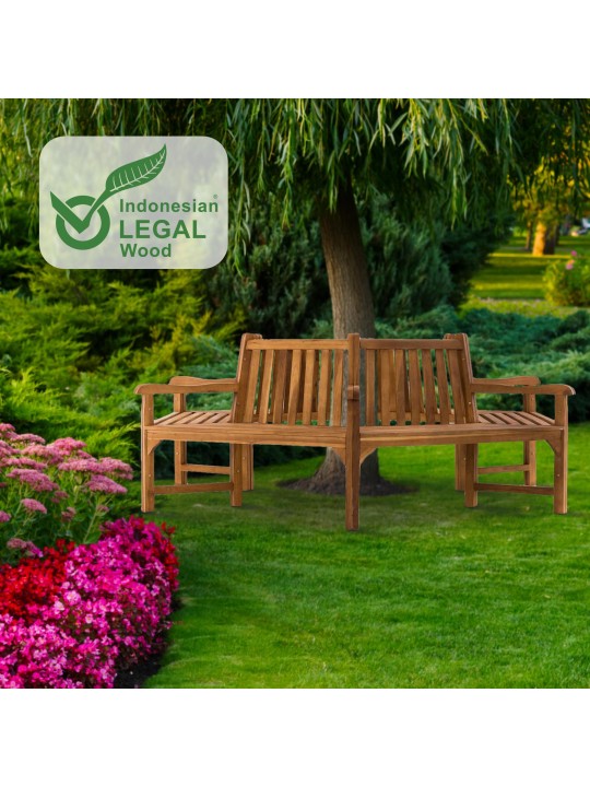 Sonja fa pad karfával 250 cm, teak