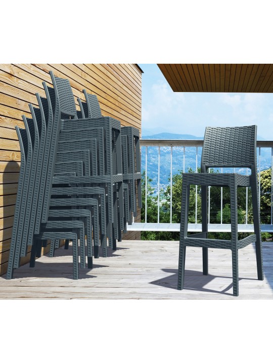 4 db Jamaica bárszék készlet, sötétszürke