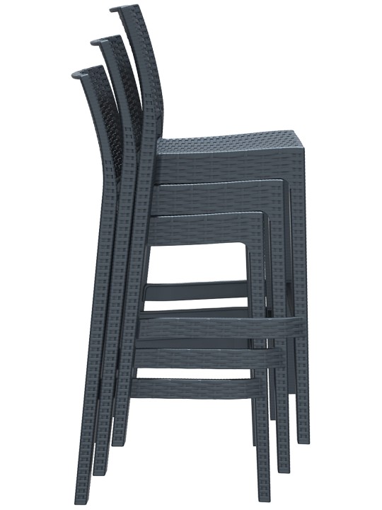 4 db Jamaica bárszék készlet, sötétszürke