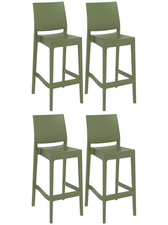 4 db Maya bárszék készlet, olajzöld