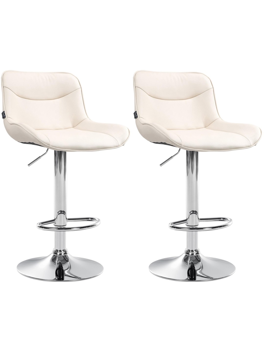 2 db bárszék Vonore króm műbőr szett, krém