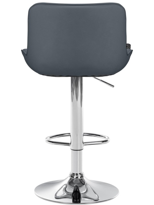 2 db bárszék Vonore króm műbőr szett, szürke