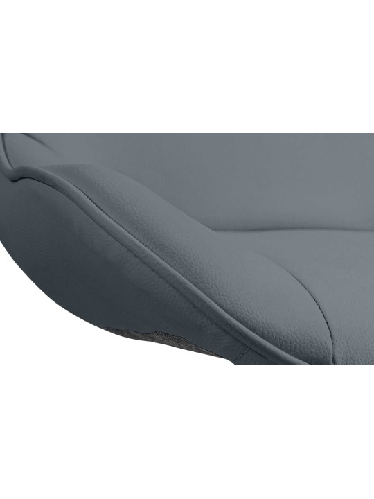 2 db bárszék Vonore króm műbőr szett, szürke