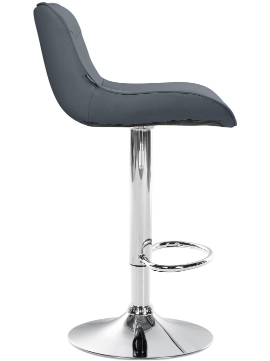 2 db bárszék Vonore króm műbőr szett, szürke
