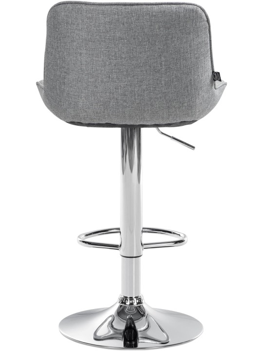 2 db bárszék készlet Vonore szövet króm, szürke