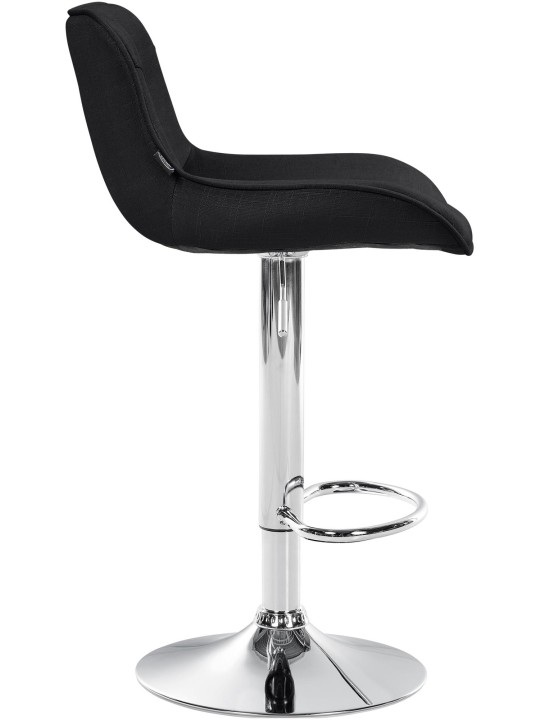 2 db bárszék készlet Vonore szövet króm, fekete