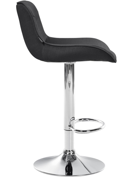 2 db bárszék készlet Vonore szövet króm, sötétszürke