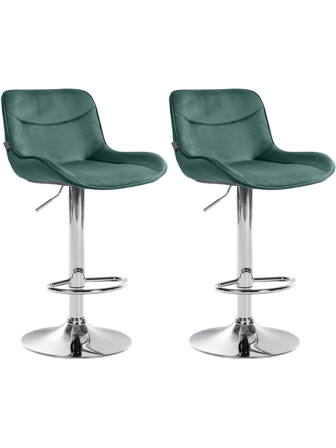 2 db bárszék Vonore bársony króm szett, zöld