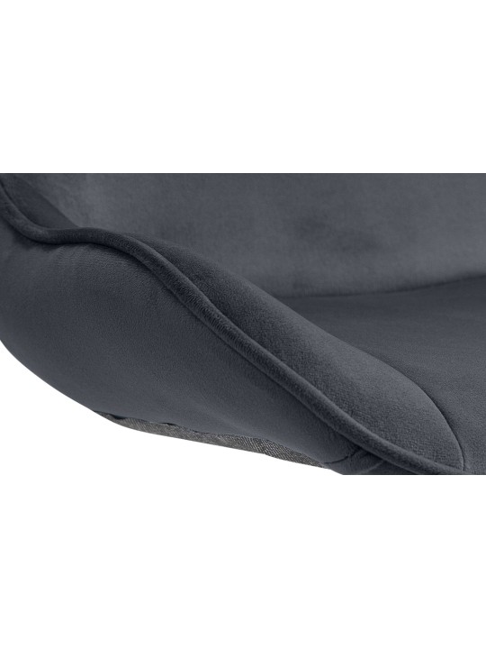 2 db bárszék Vonore bársony króm szett, fekete