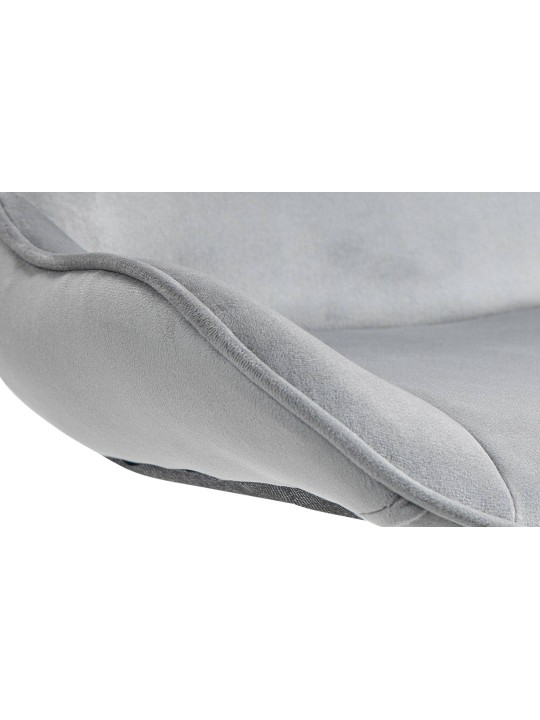 2 db bárszék Vonore bársony króm szett, szürke