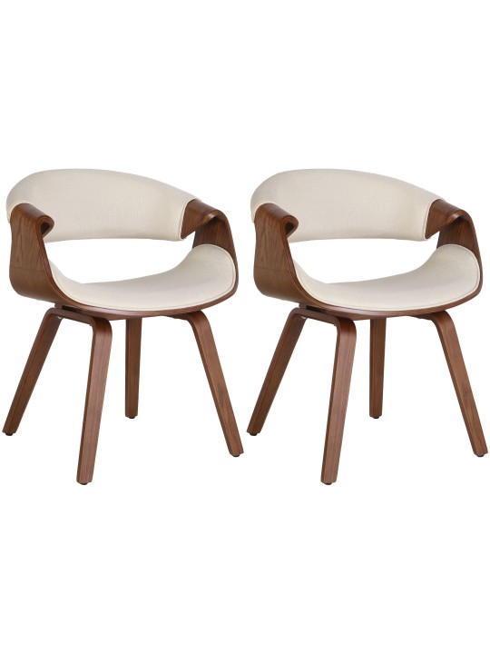 2 db Foley szövet étkezőszékből álló készlet, tölgy/krém