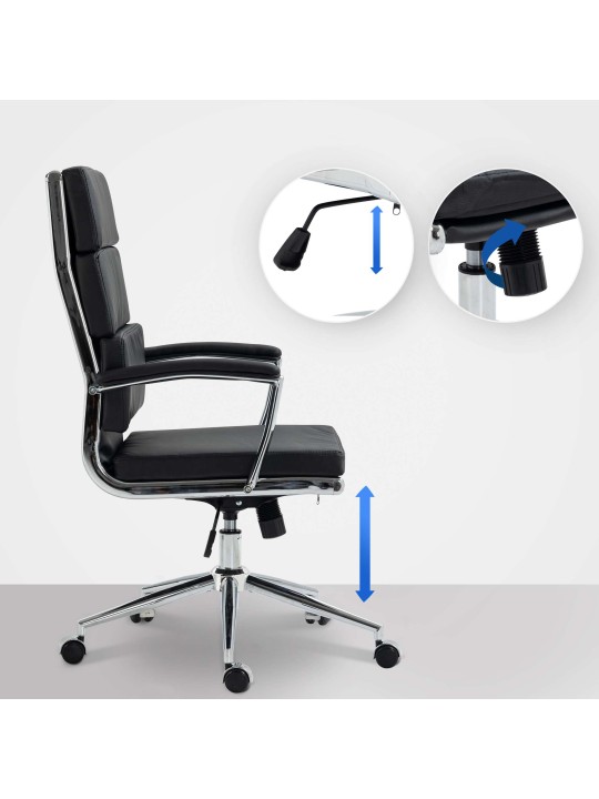 Cleveland műbőr irodai szék, fekete