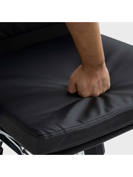 Cleveland műbőr irodai szék, fekete