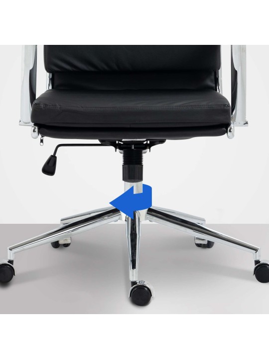 Cleveland műbőr irodai szék, fekete