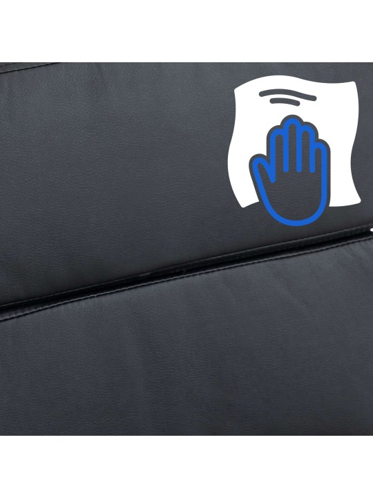 Cleveland műbőr irodai szék, fekete