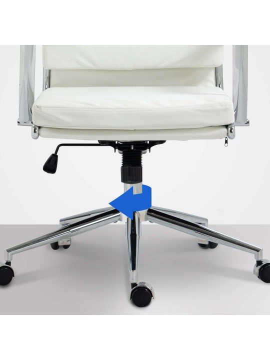 Cleveland műbőr irodai szék, fehér