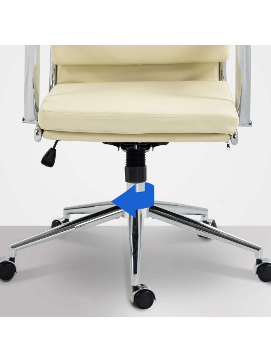 Cleveland műbőr irodai szék, krém