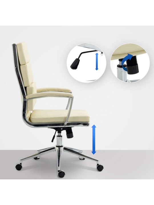 Cleveland műbőr irodai szék, krém