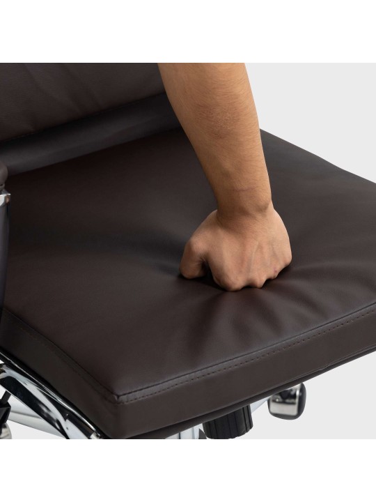 Cleveland műbőr irodai szék, barna