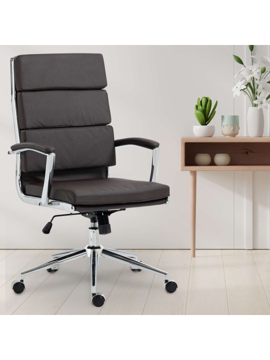 Cleveland műbőr irodai szék, barna