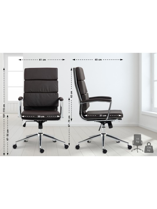 Cleveland műbőr irodai szék, barna