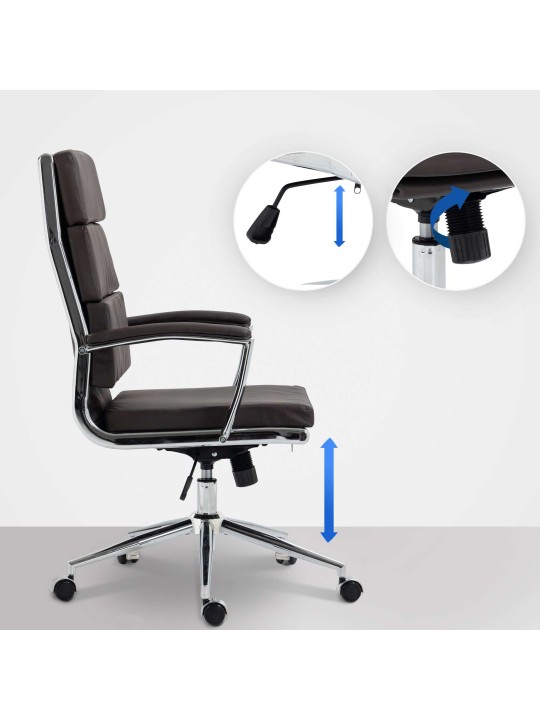 Cleveland műbőr irodai szék, barna