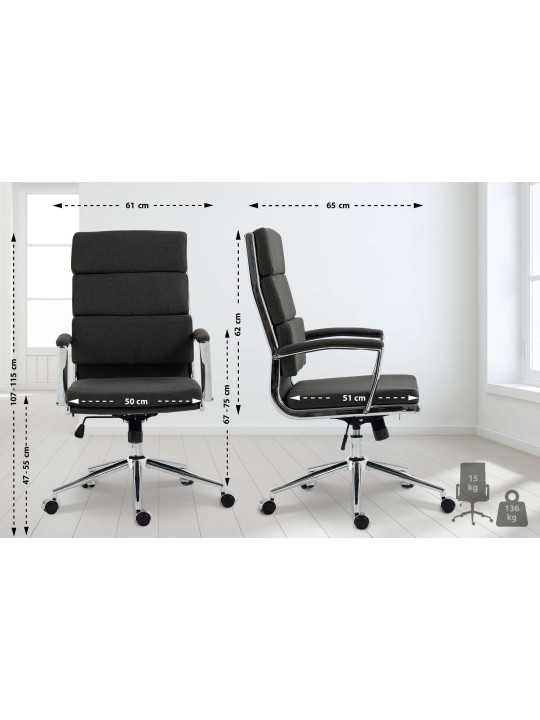 Cleveland szövet irodai szék, sötétszürke