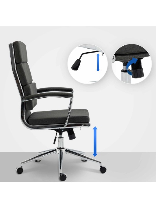 Cleveland szövet irodai szék, sötétszürke