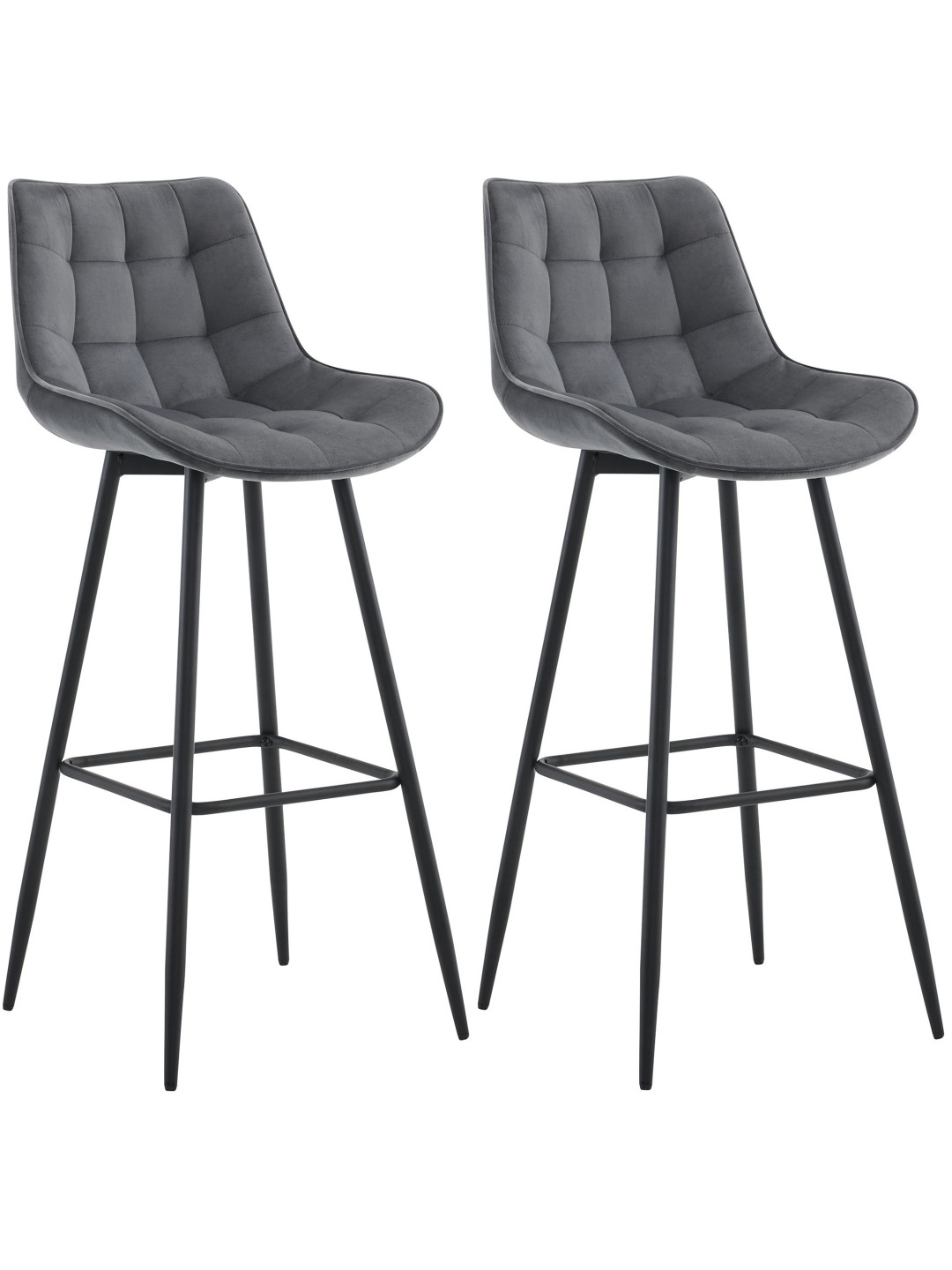 2 db bárszék szett Dartford bársony, sötétszürke