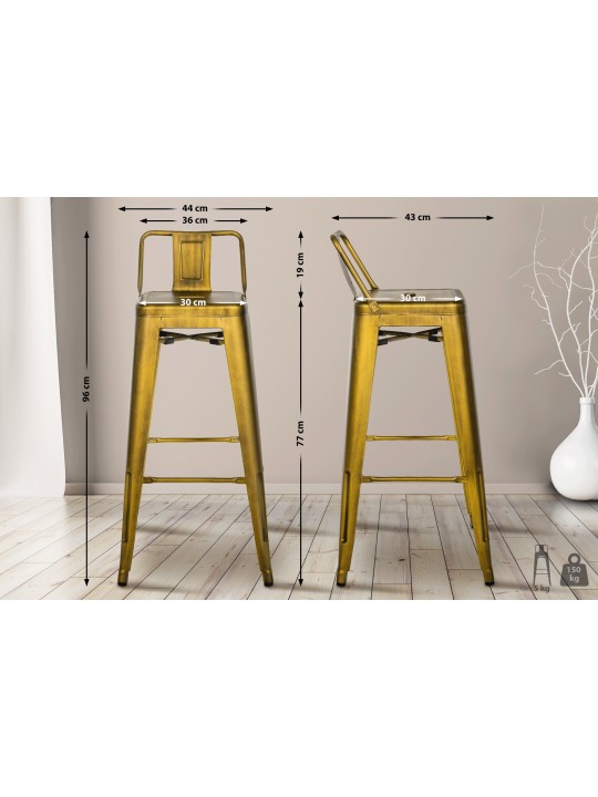 4 db Mason bárszék készlet, arany