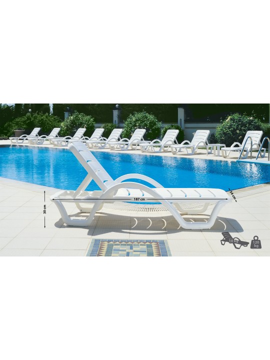 10 db Havana napozóágy szett, fehér