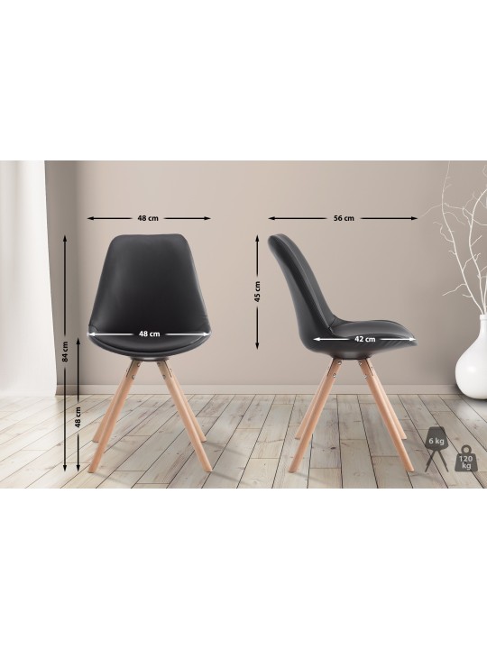 Laval Natura kerek látogatói szék, fekete